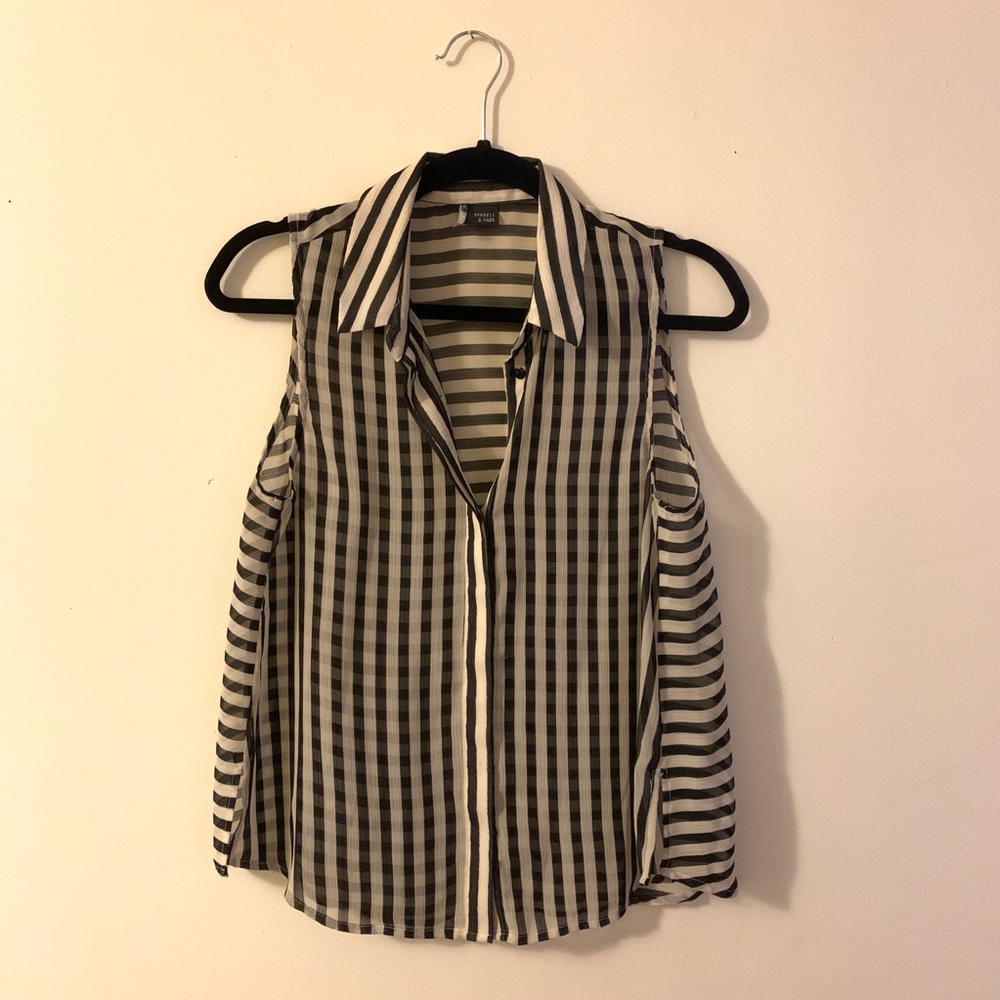 Sheer sleeveless blouse